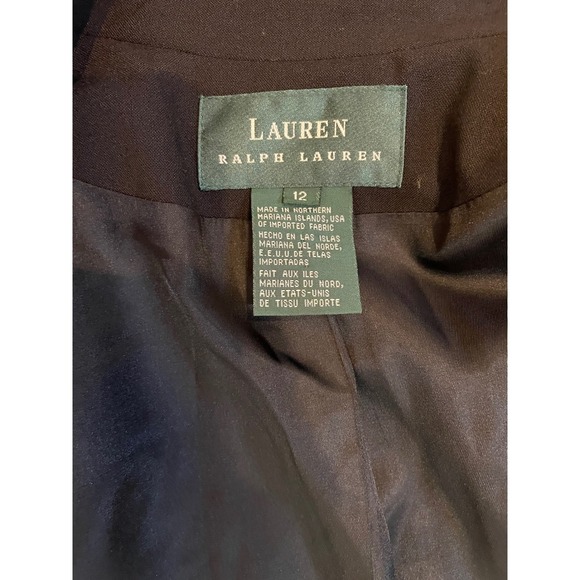 Ralph Lauren Black Wool Blend Blazer Skirt Suit Set Women's 12 Classic Statement - Picture 12 of 16